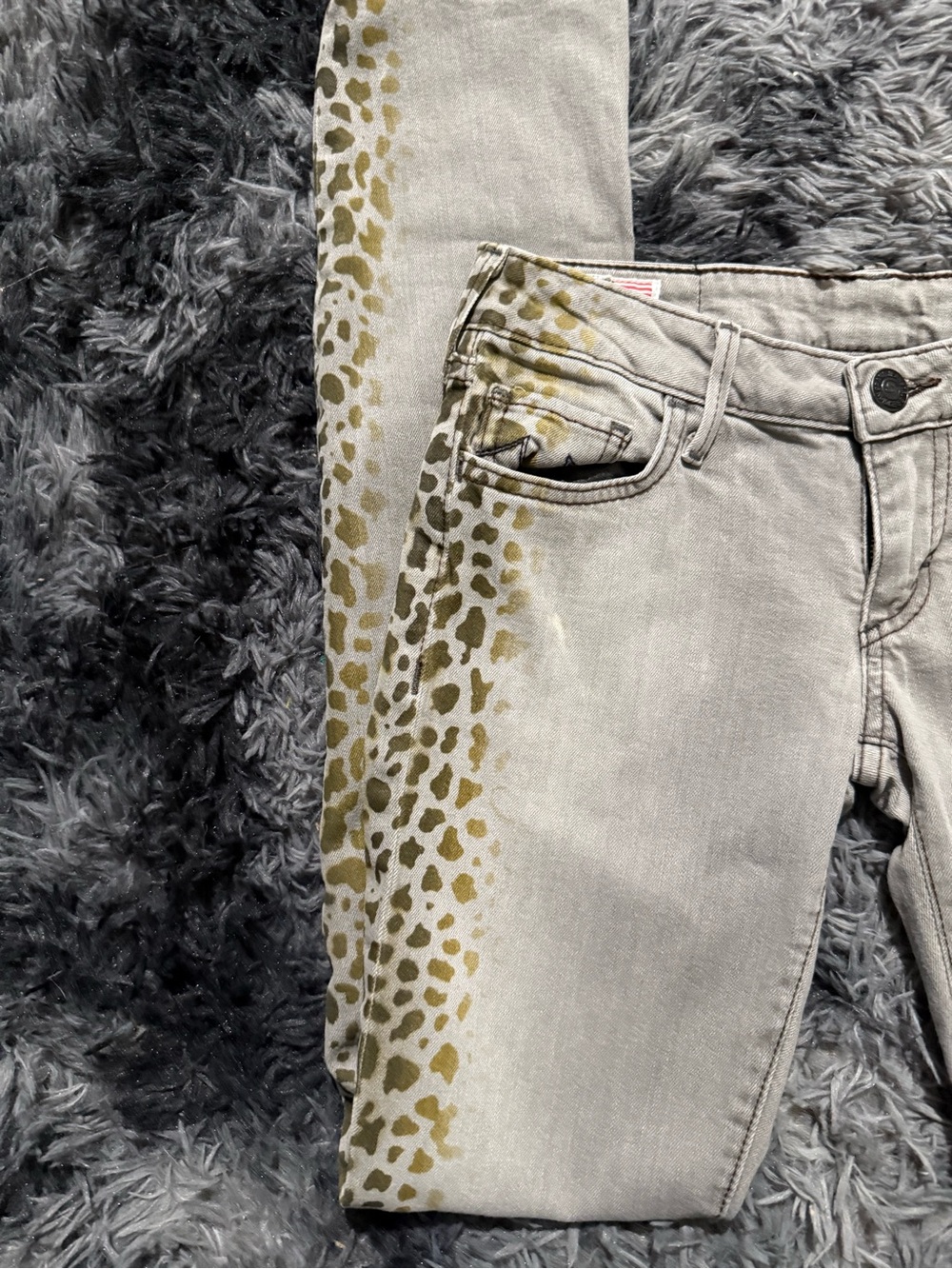 True Religion Jude Skinny Sand Drifter Leopard Jean's Women's - Picture 3 of 8